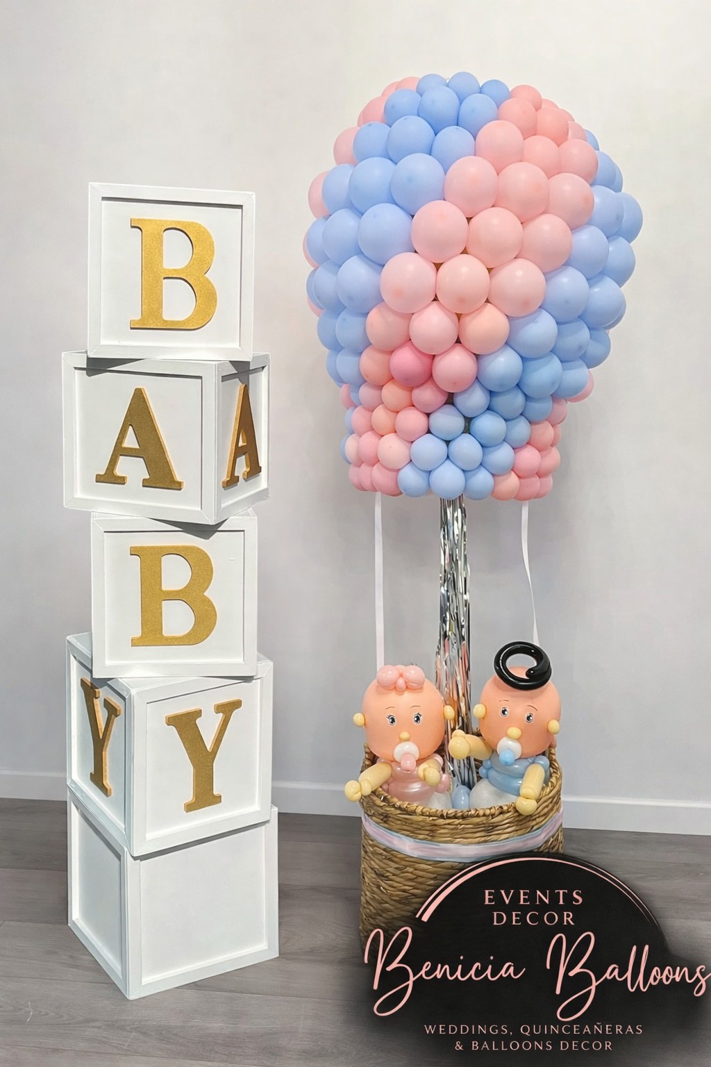 Decoracion de baby shower con globos