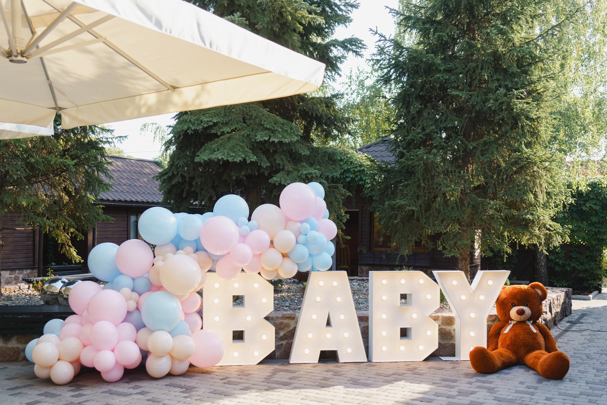 Fondo con globos gender reveal