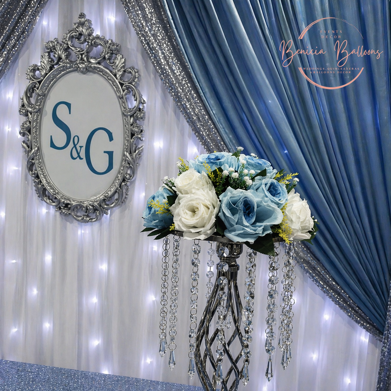 Ambiente decorado para matrimonio